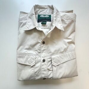 Arborwear Mens Button Up Shirt Long Sleeve Outdoor Workwear Beige Size M